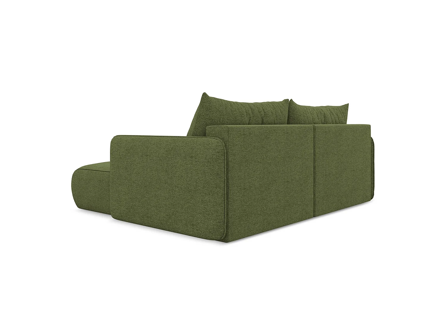 Canapé d’angle 2,5 places droit convertible en tissu chenille - bouteille verte - PALERMO