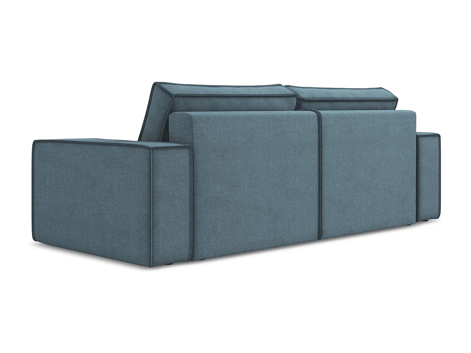 Canapé 3 places convertible en tissu texturé - bleu clair - KIMO