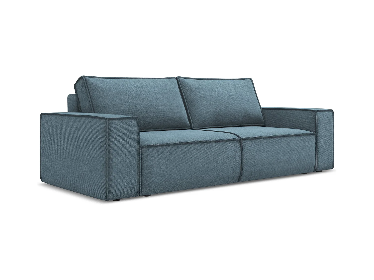 3-Sitzer Sofa mit Schlaffunktion - - Strukturstoff - Hellblau - KIMO