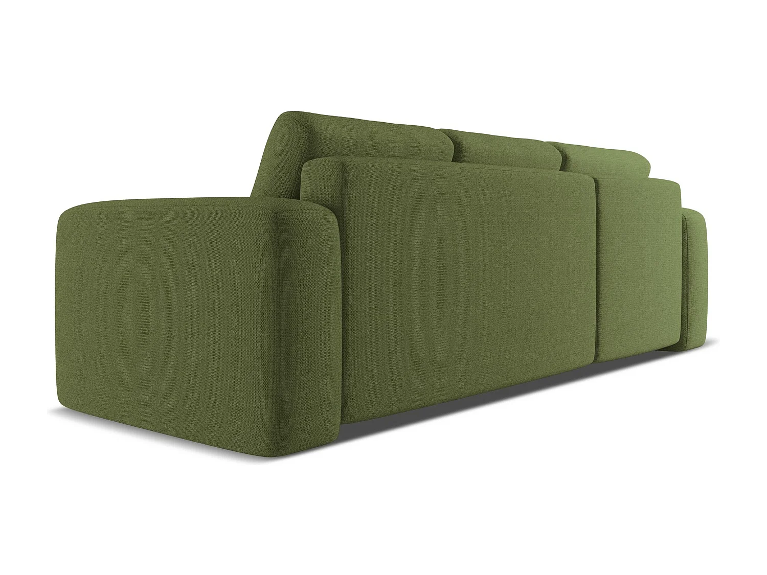 3-Sitzer Ecksofa mit Schlaffunktion - Ecke Links - Chenille - Flaschengrün - KAILA