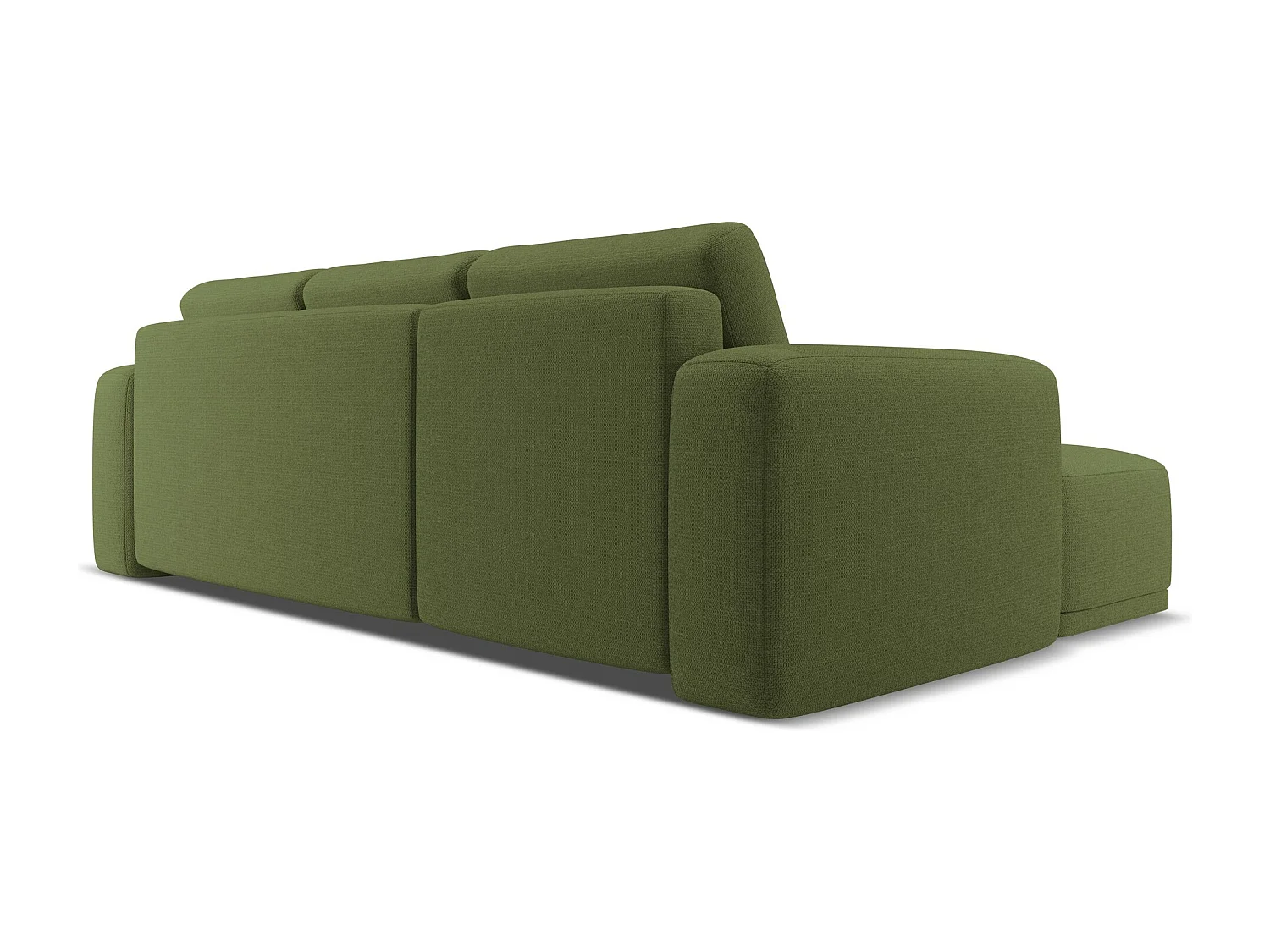 Canapé d'angle gauche convertible en tissu chenille - bouteille verte - KAILA
