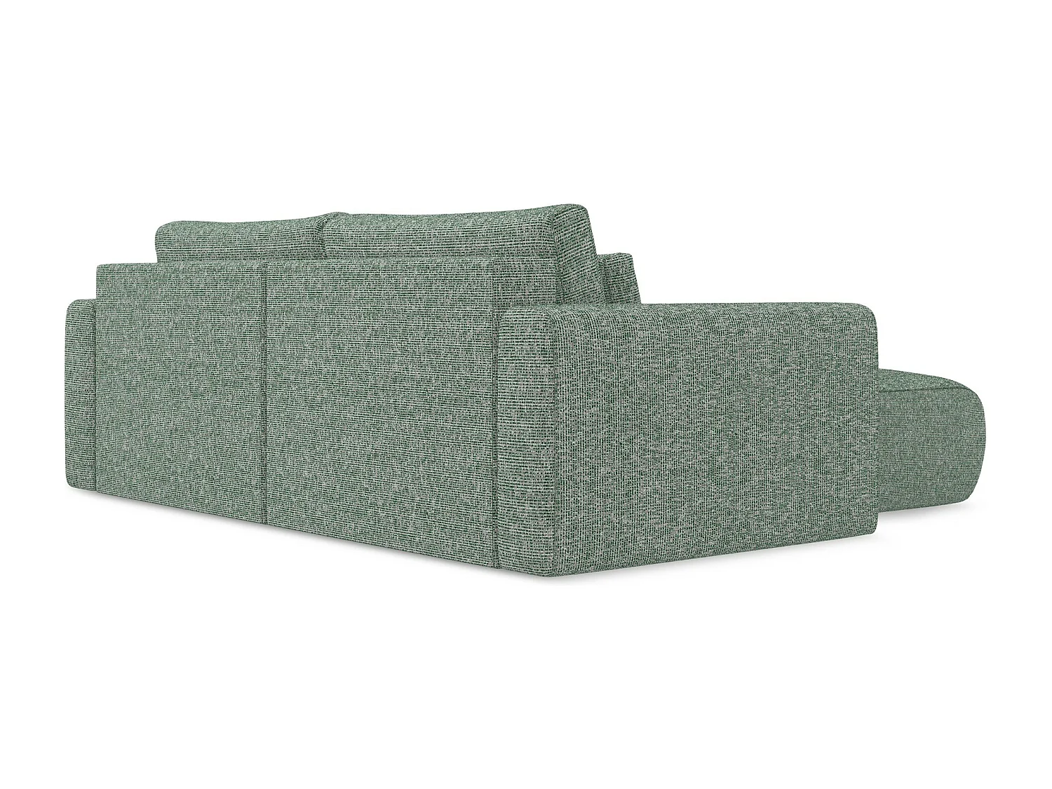 Canapé d’angle 2,5 places gauche convertible en tissu texturé - vert clair - KAPUA