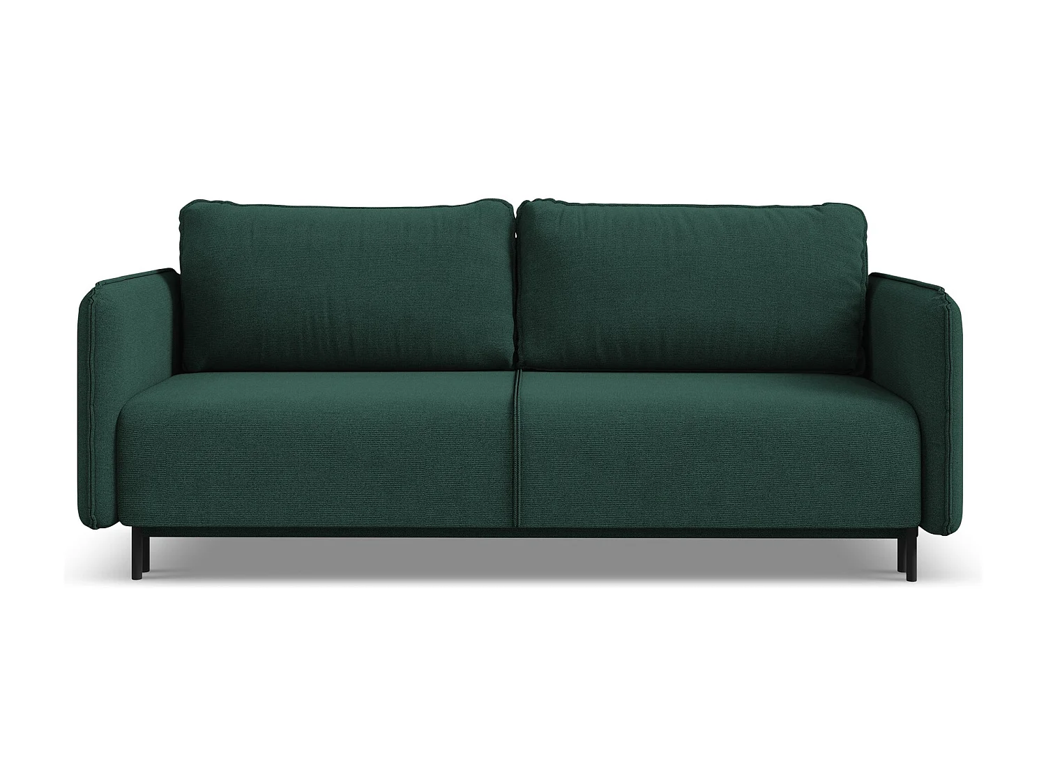3-Sitzer Sofa mit Schlaffunktion - - Strukturstoff - Flaschengrün - LUANA
