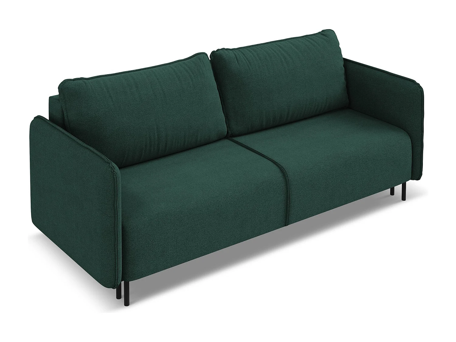 3-Sitzer Sofa mit Schlaffunktion - - Strukturstoff - Flaschengrün - LUANA