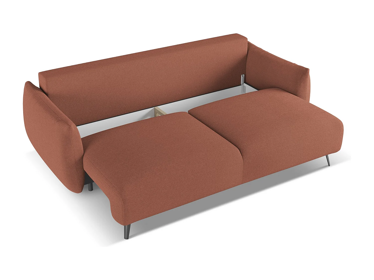 3-Sitzer Sofa mit Schlaffunktion - - Chenille - Gedämpftes Rosa - MALIE