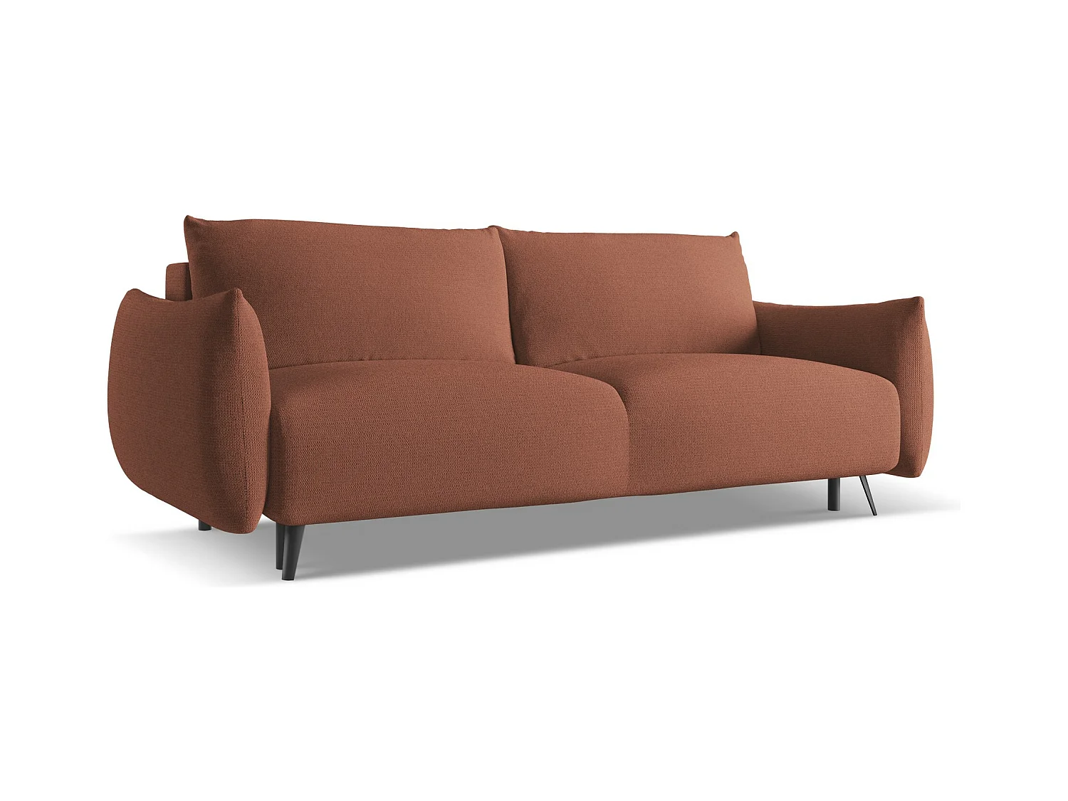 Canapé 3 places convertible en tissu chenille - rose sourd - MALIE