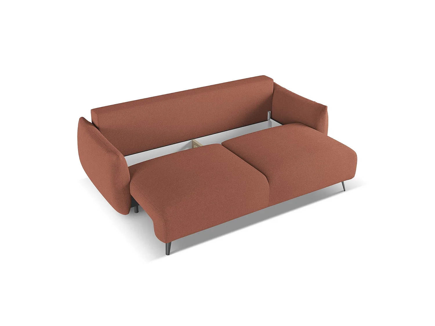 Canapé 3 places convertible en tissu chenille - rose sourd - GENOVA