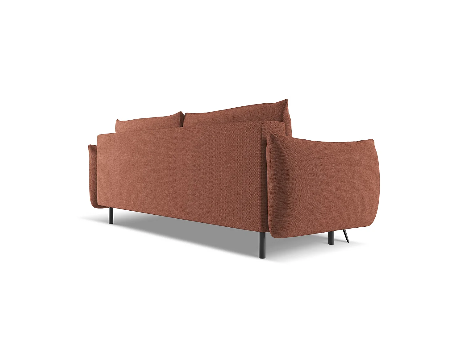 Canapé 3 places convertible en tissu chenille - rose sourd - GENOVA