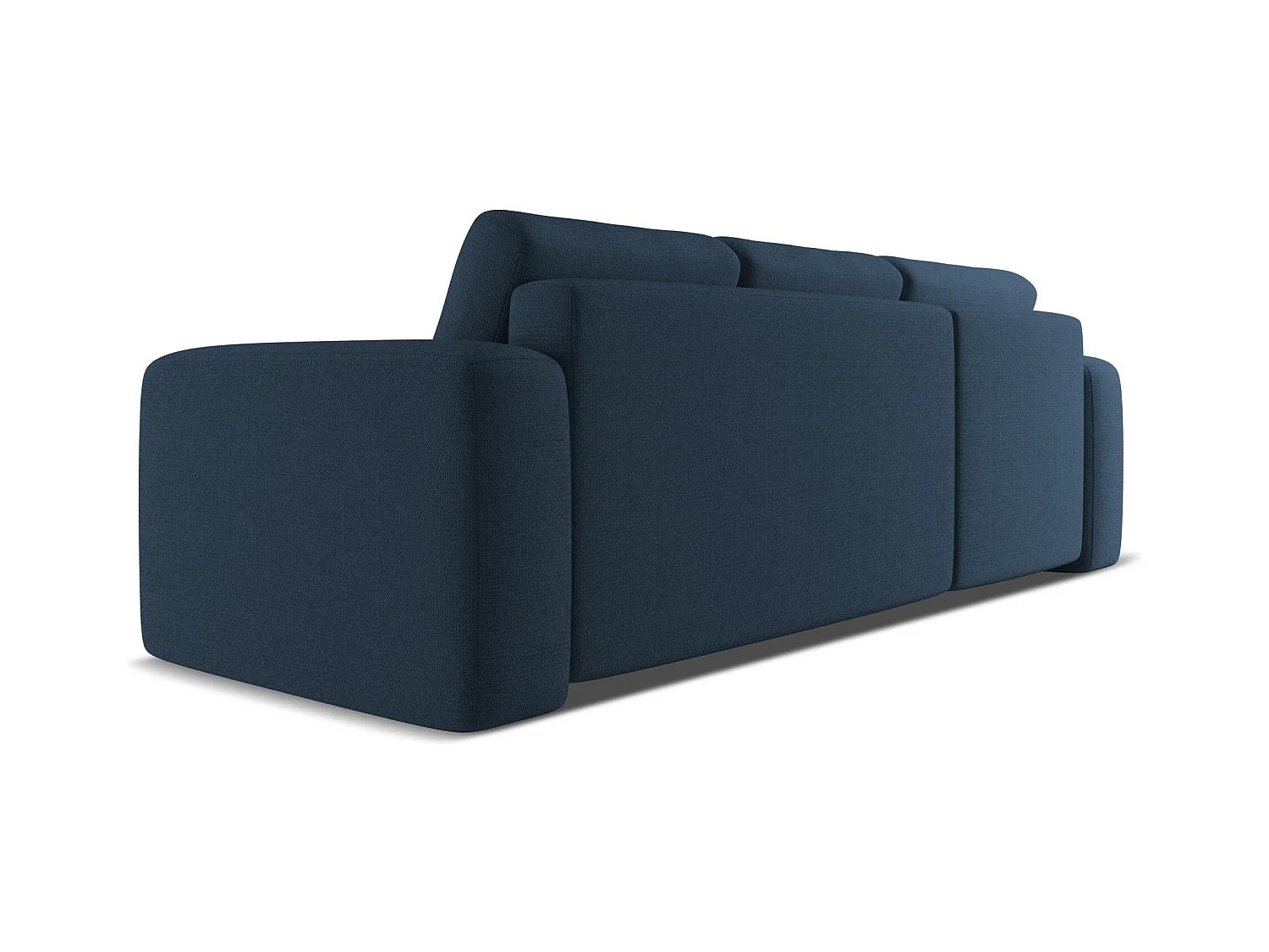 Canapé d'angle gauche convertible en tissu chenille - bleu royal - KAILA