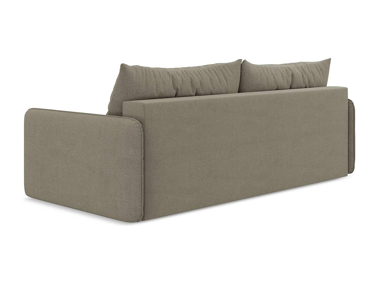 Canapé 3 places convertible en tissu texturé - beige foncé - NANEA