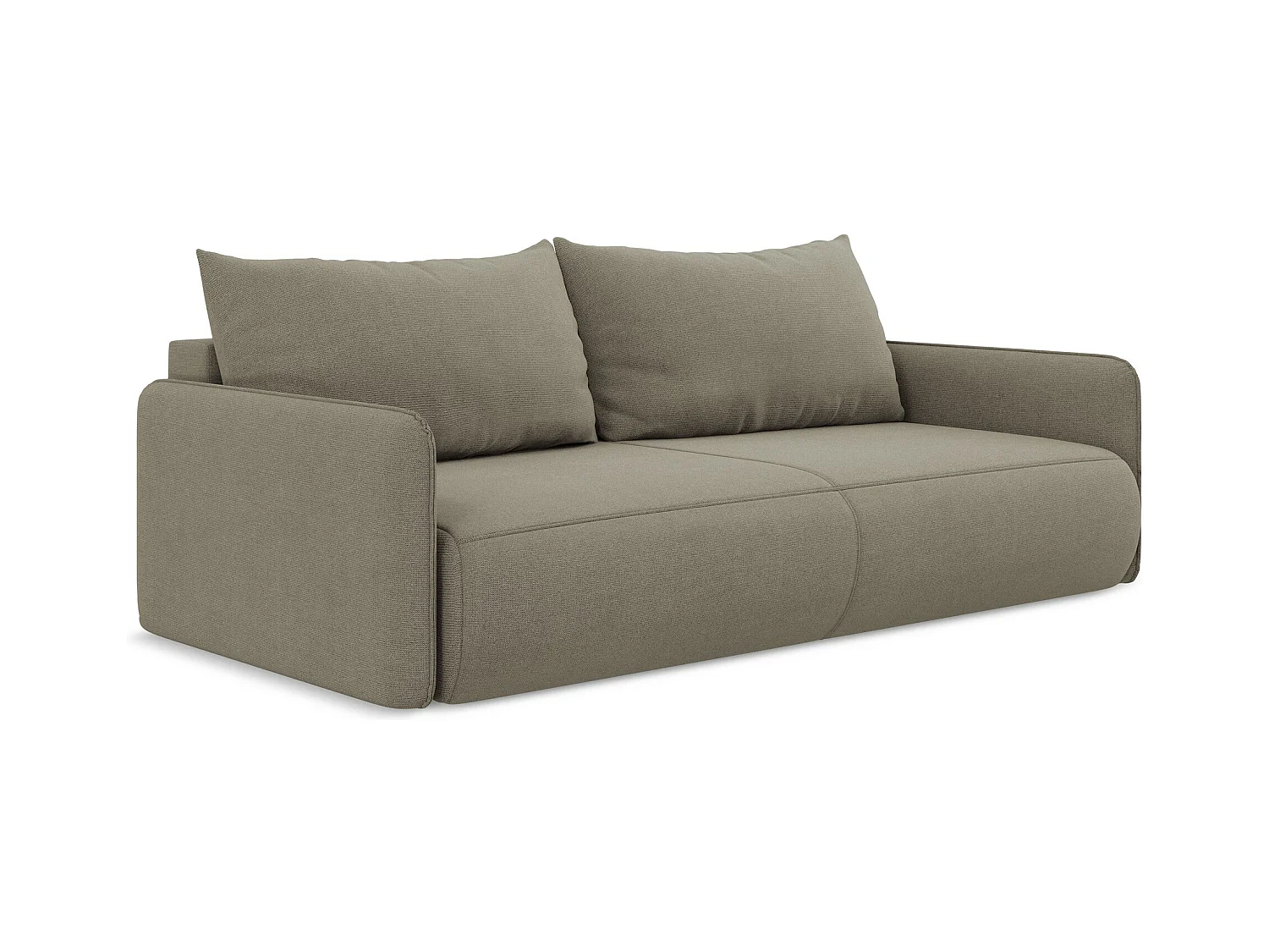 3-Sitzer Sofa mit Schlaffunktion - - Strukturstoff - Dunkelbeige - NANEA