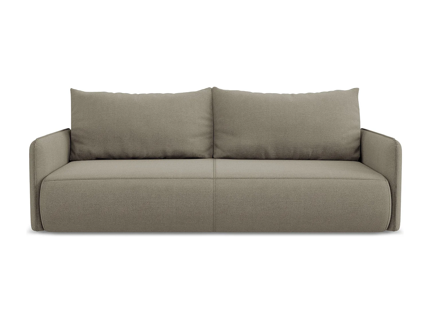Canapé 3 places convertible en tissu texturé - beige foncé - NANEA