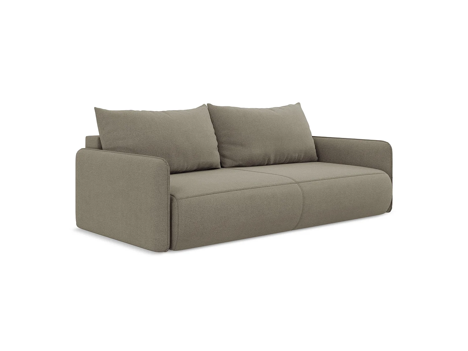 Canapé 3 places convertible en tissu texturé - beige foncé - PALERMO