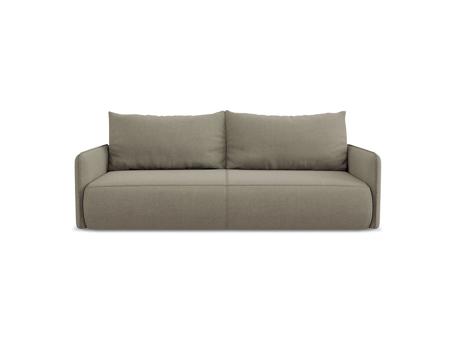 Canapé 3 places convertible en tissu texturé - beige foncé - PALERMO