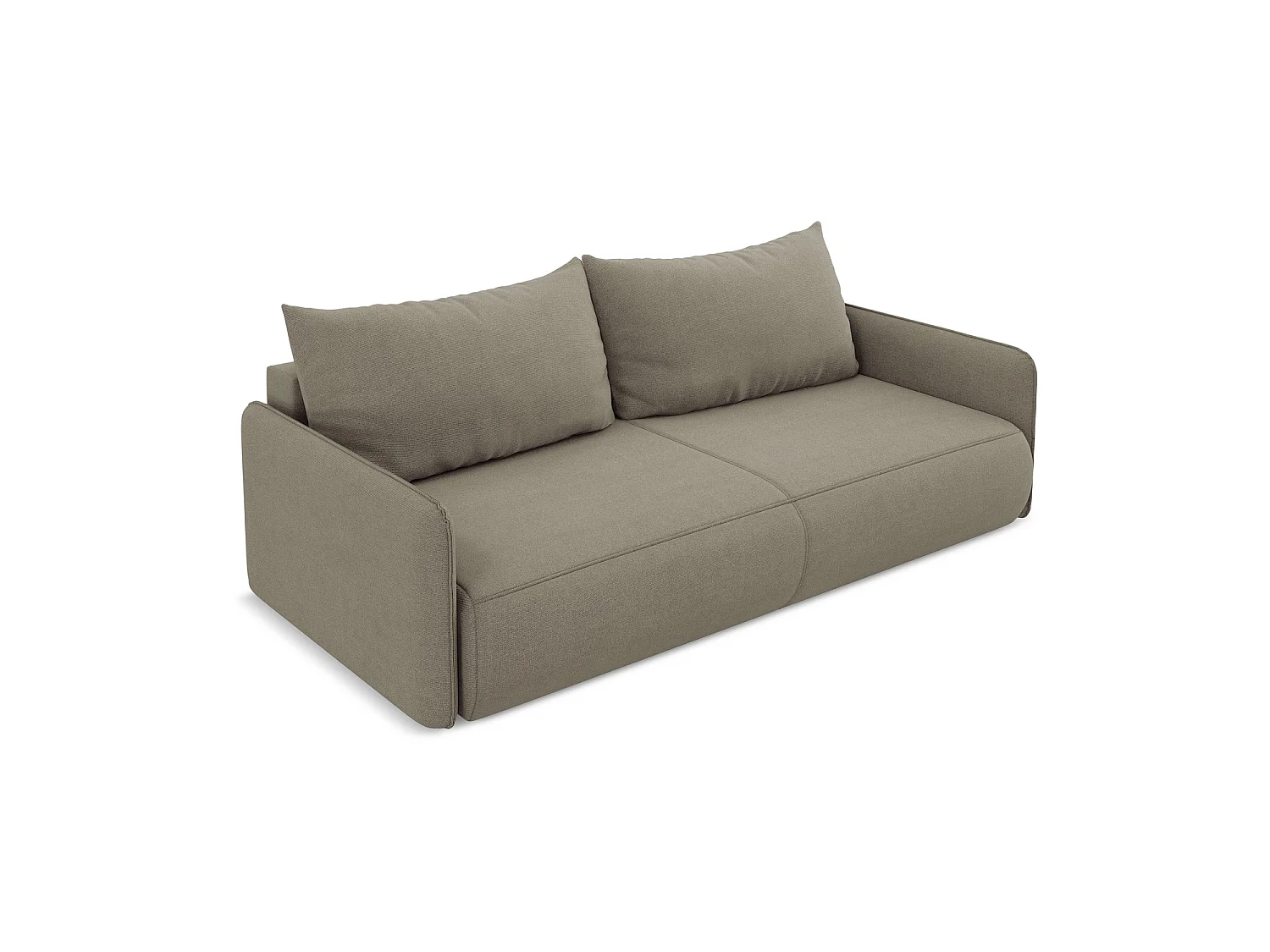 Canapé 3 places convertible en tissu texturé - beige foncé - PALERMO