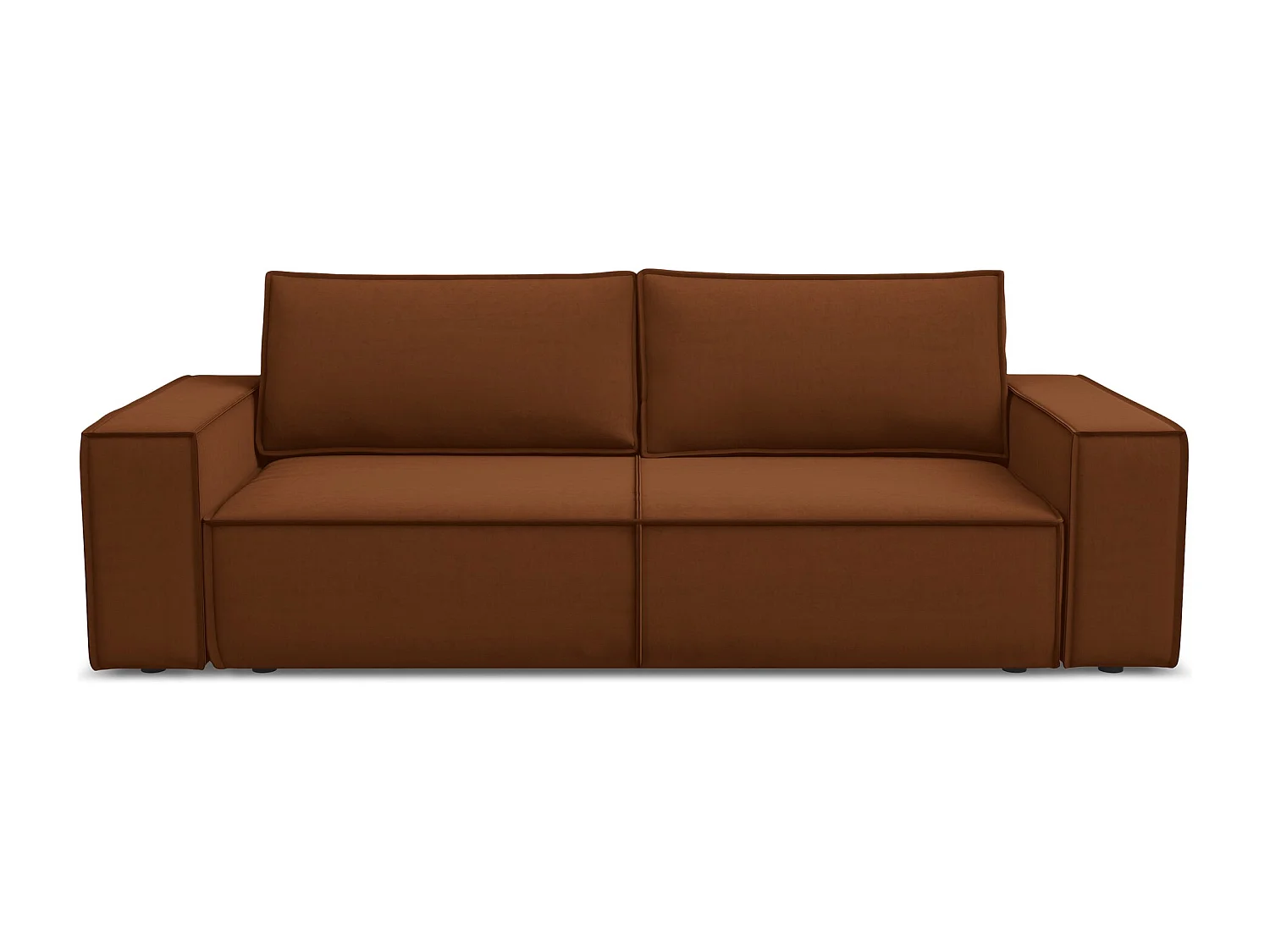 3-Sitzer Sofa mit Schlaffunktion - - Samt - Terrakotta - KIMO
