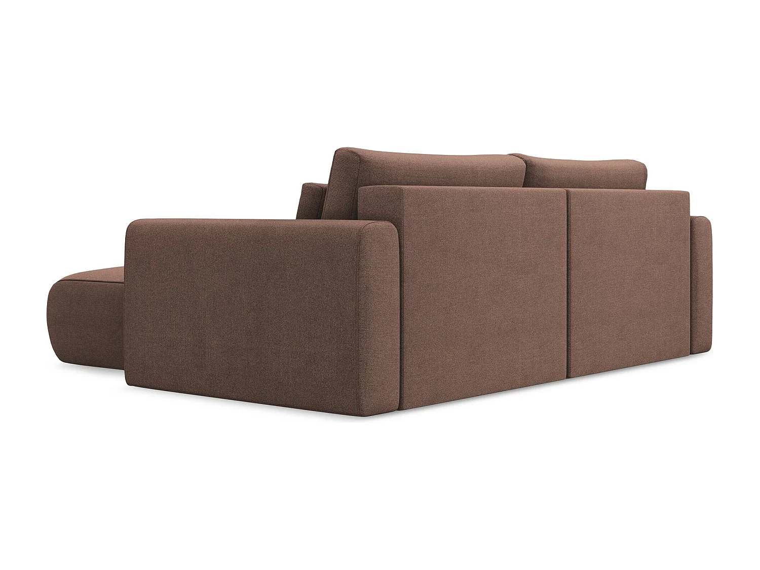 2-Sitzer Ecksofa mit Schlaffunktion - Ecke Rechts - Strukturstoff - Puderrosa - KAPUA