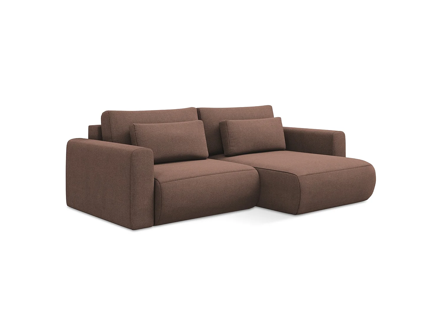 2-Sitzer Ecksofa mit Schlaffunktion - Ecke Rechts - Strukturstoff - Puderrosa - PERUGIA