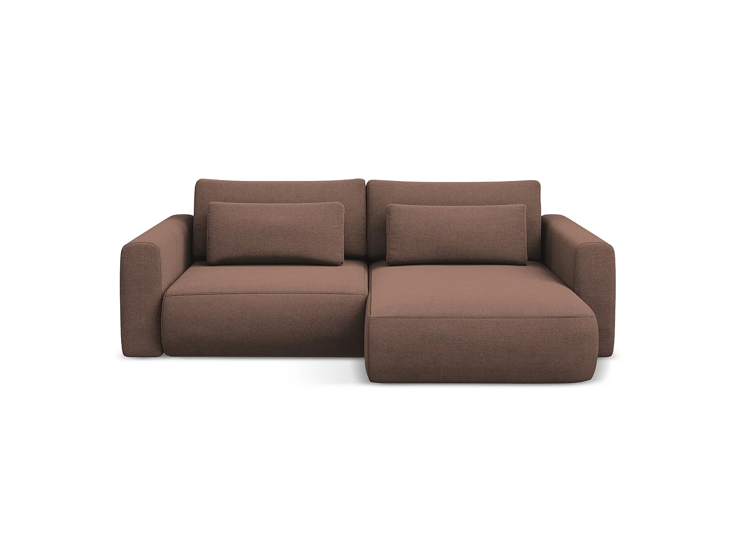 2-Sitzer Ecksofa mit Schlaffunktion - Ecke Rechts - Strukturstoff - Puderrosa - PERUGIA
