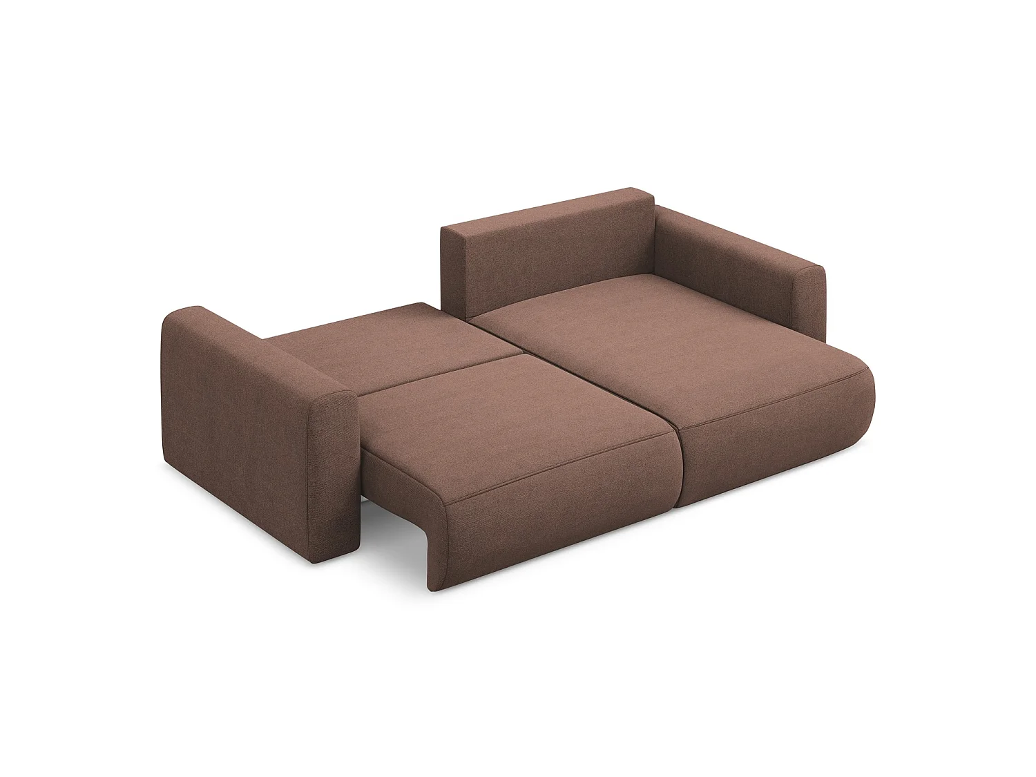 2-Sitzer Ecksofa mit Schlaffunktion - Ecke Rechts - Strukturstoff - Puderrosa - PERUGIA