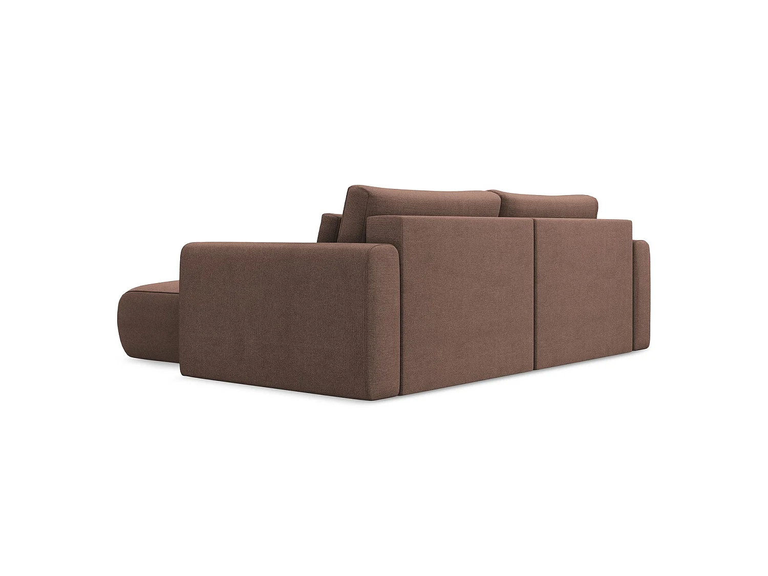 2-Sitzer Ecksofa mit Schlaffunktion - Ecke Rechts - Strukturstoff - Puderrosa - PERUGIA