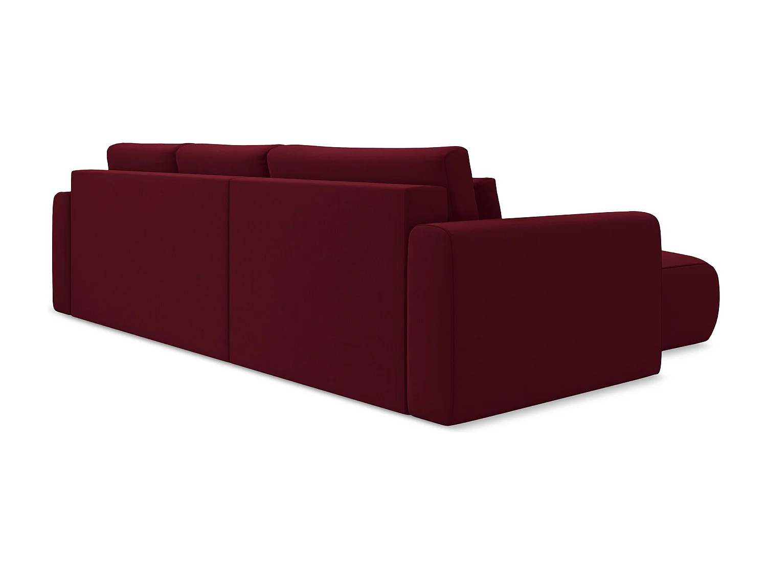 Hoekslaapbank links van bourgondië velours - KAPUA