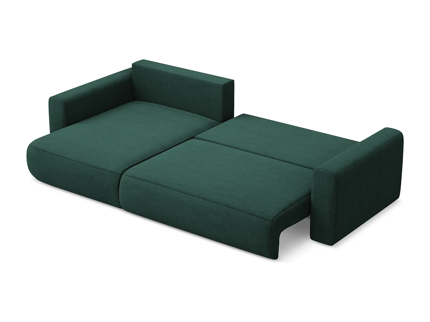 3-Sitzer Ecksofa mit Schlaffunktion - Ecke Links - Strukturstoff - Flaschengrün - KAPUA