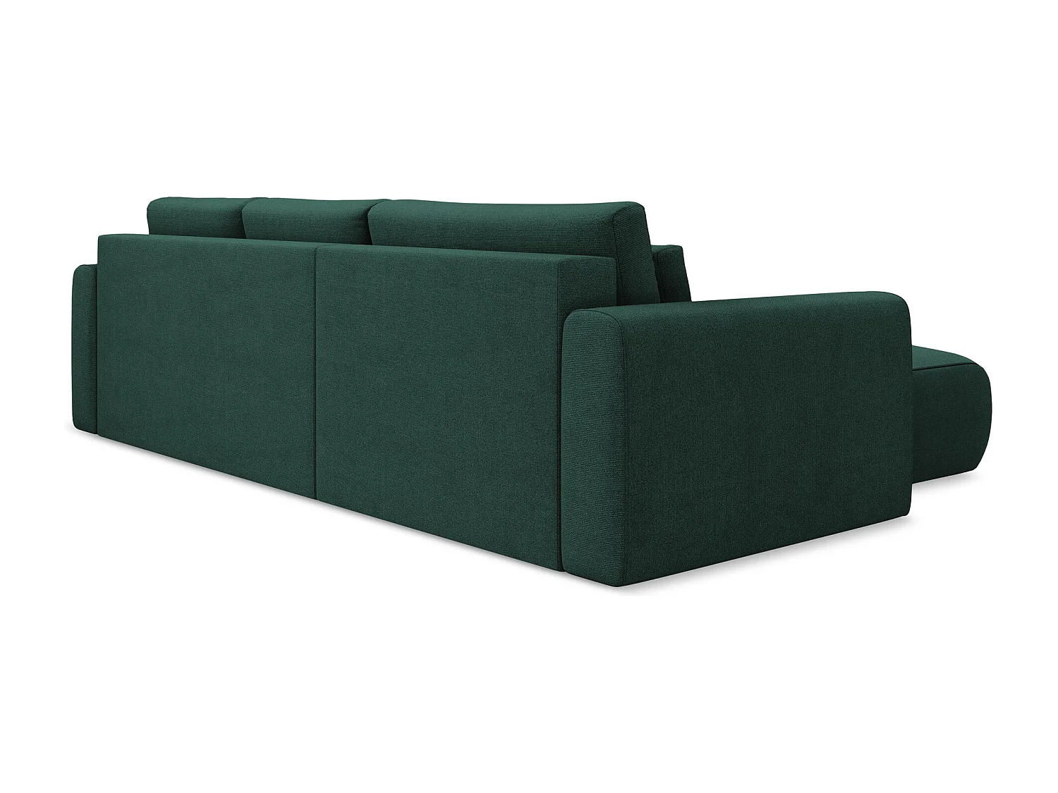 3-Sitzer Ecksofa mit Schlaffunktion - Ecke Links - Strukturstoff - Flaschengrün - KAPUA