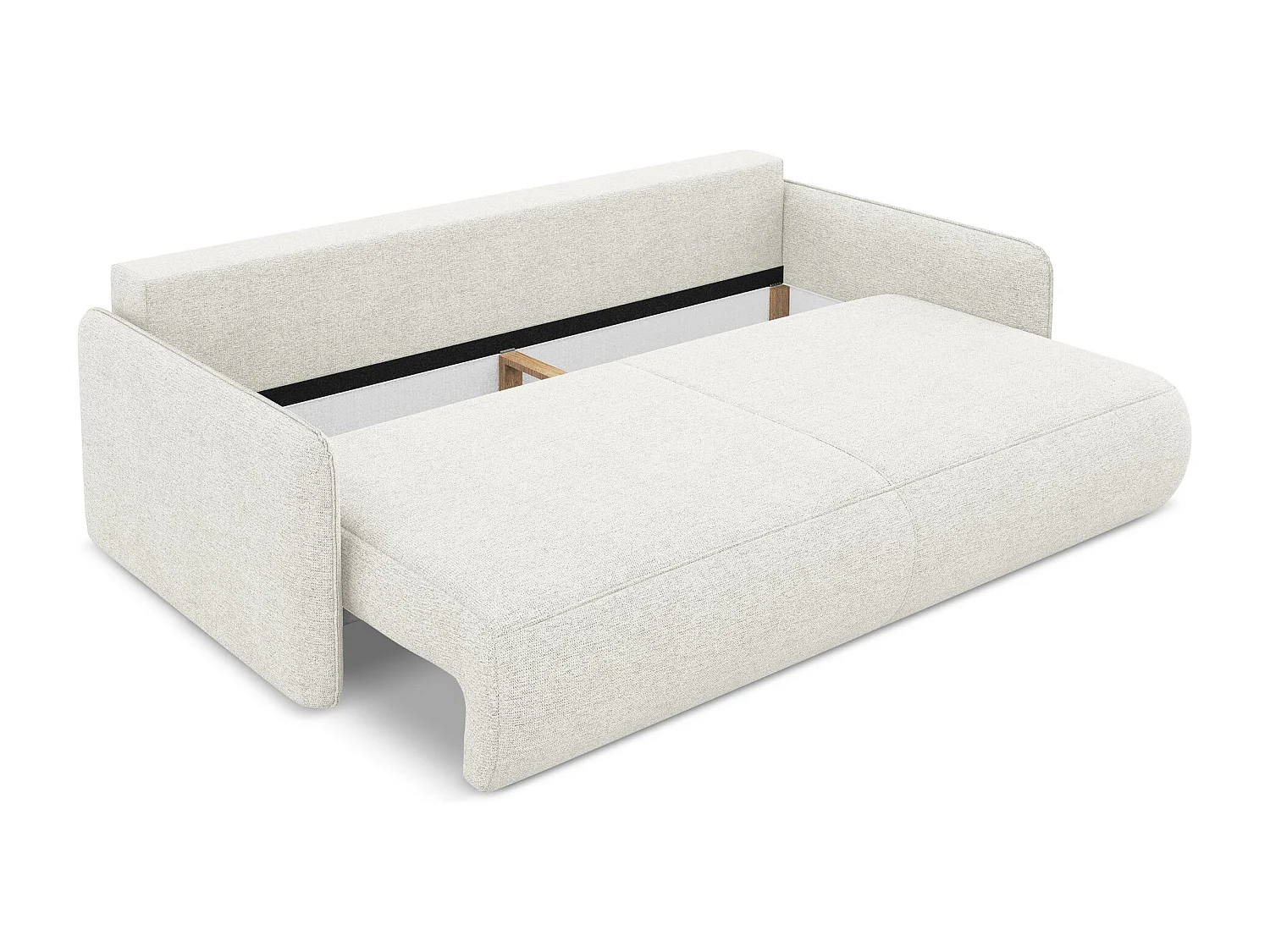 Sofá cama de 3 plazas de tela chenilla blanco - NANEA