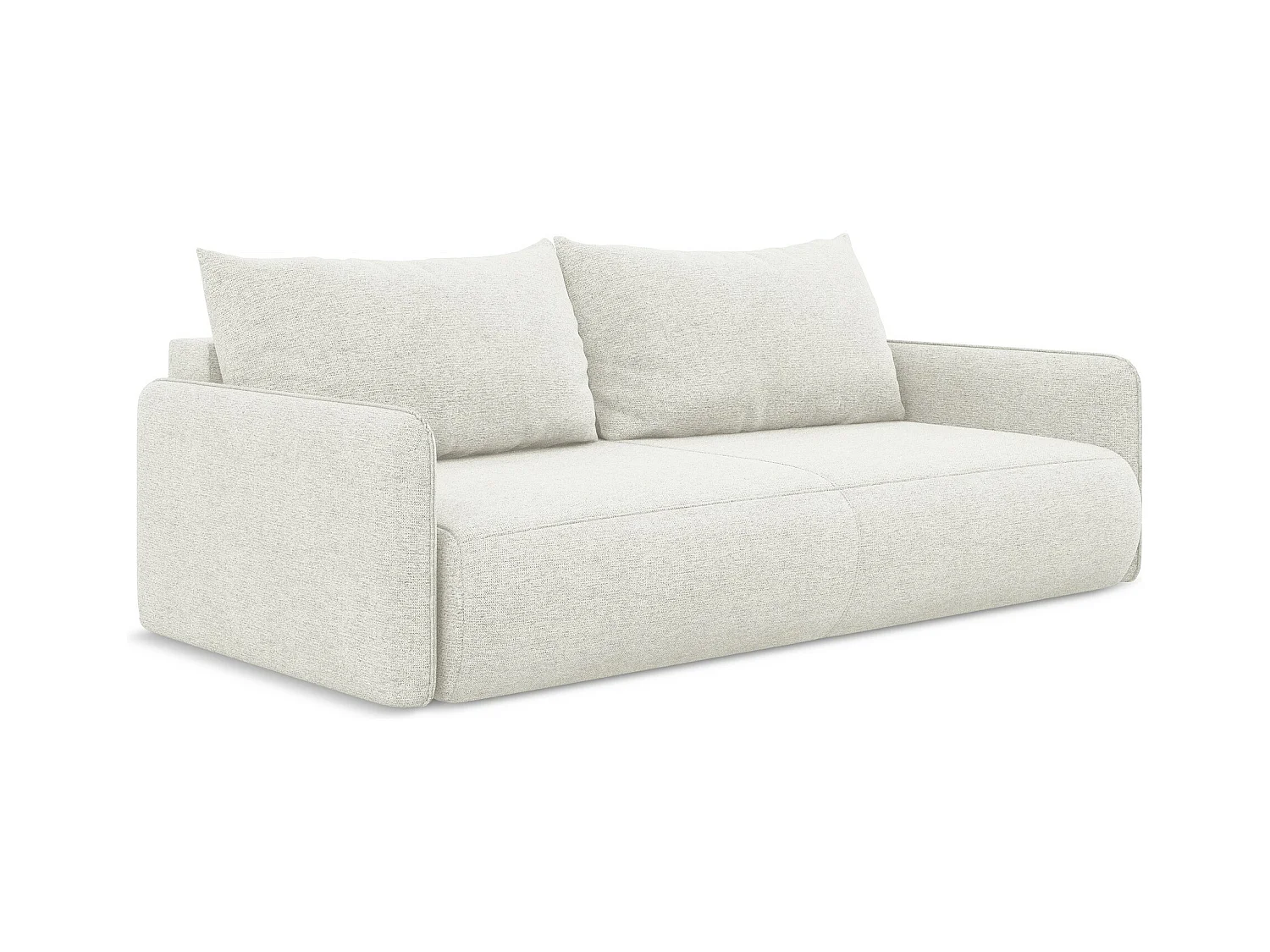 Canapé 3 places convertible en tissu chenille - blanc - NANEA