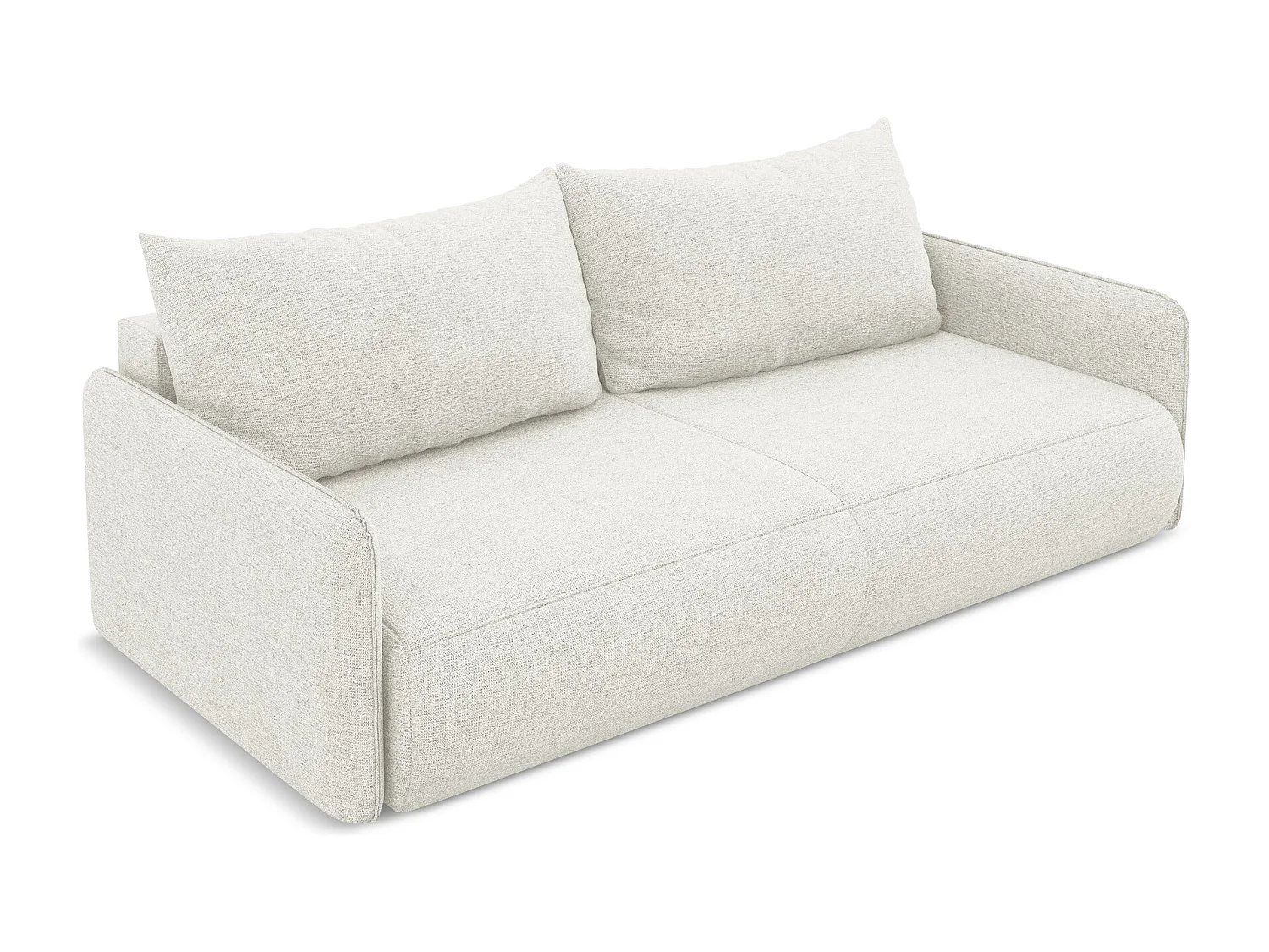 3-Sitzer Sofa mit Schlaffunktion - - Chenille - Weiß - NANEA