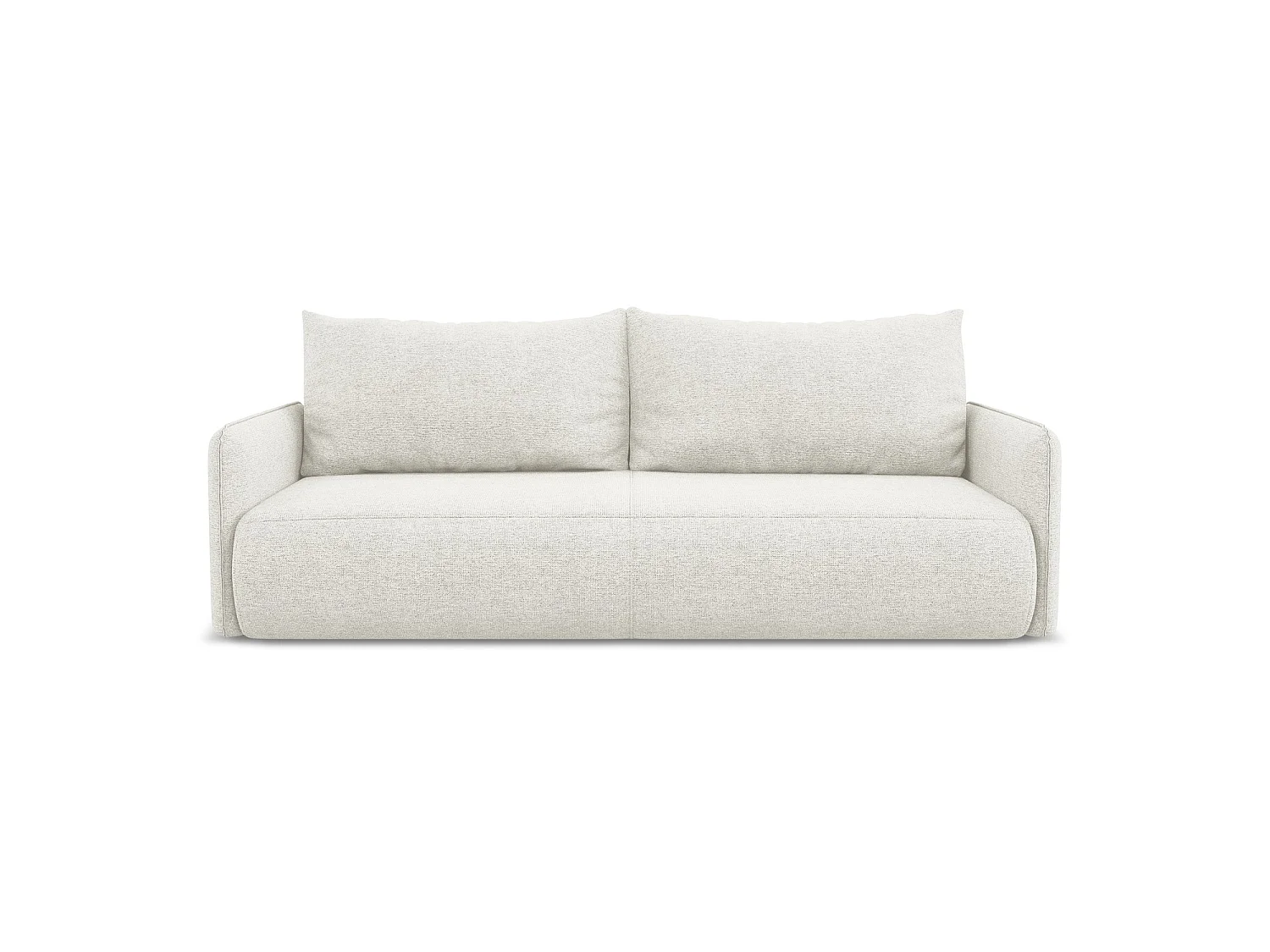 Driezits-slaapbank van wit chenille stof - PALERMO