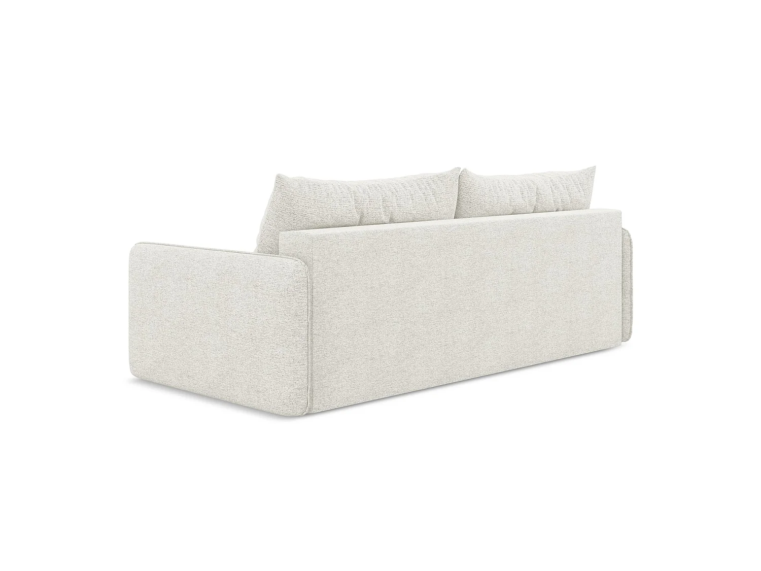 Driezits-slaapbank van wit chenille stof - PALERMO