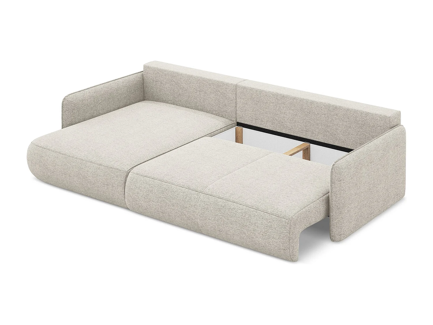 Canapé d’angle 3 places gauche convertible en tissu chenille - argent - NANEA