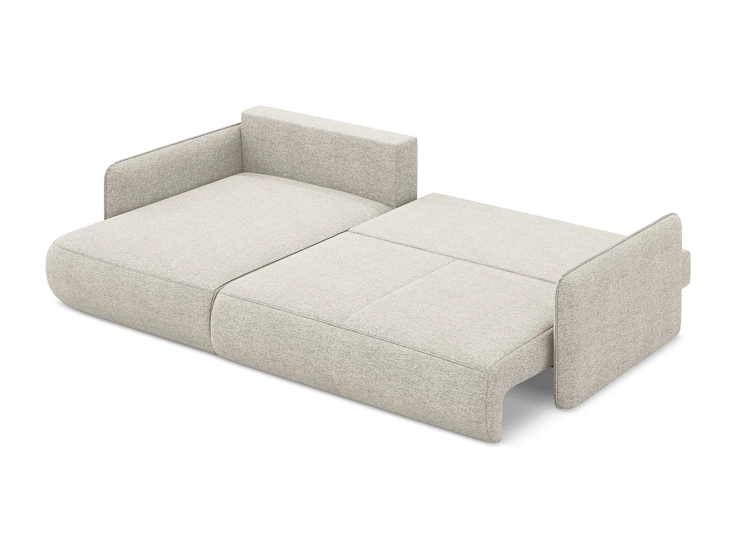 Canapé d’angle 3 places gauche convertible en tissu chenille - argent - NANEA