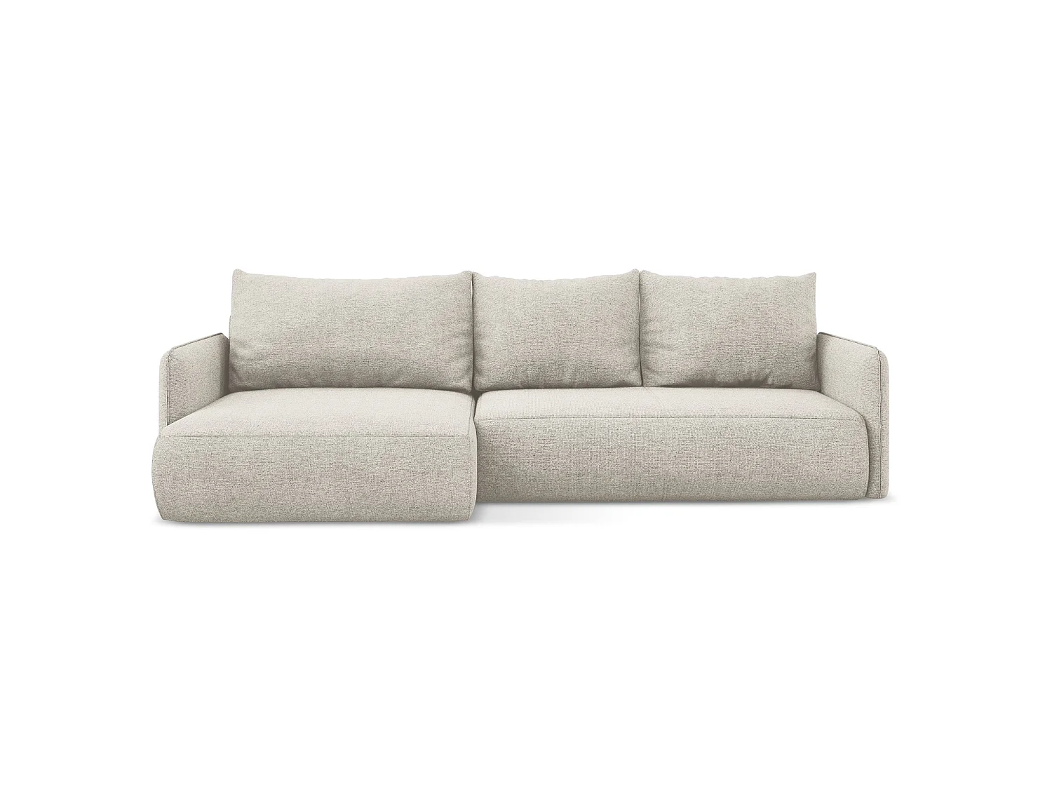 Canapé d’angle 3 places gauche convertible en tissu chenille - argent - PALERMO