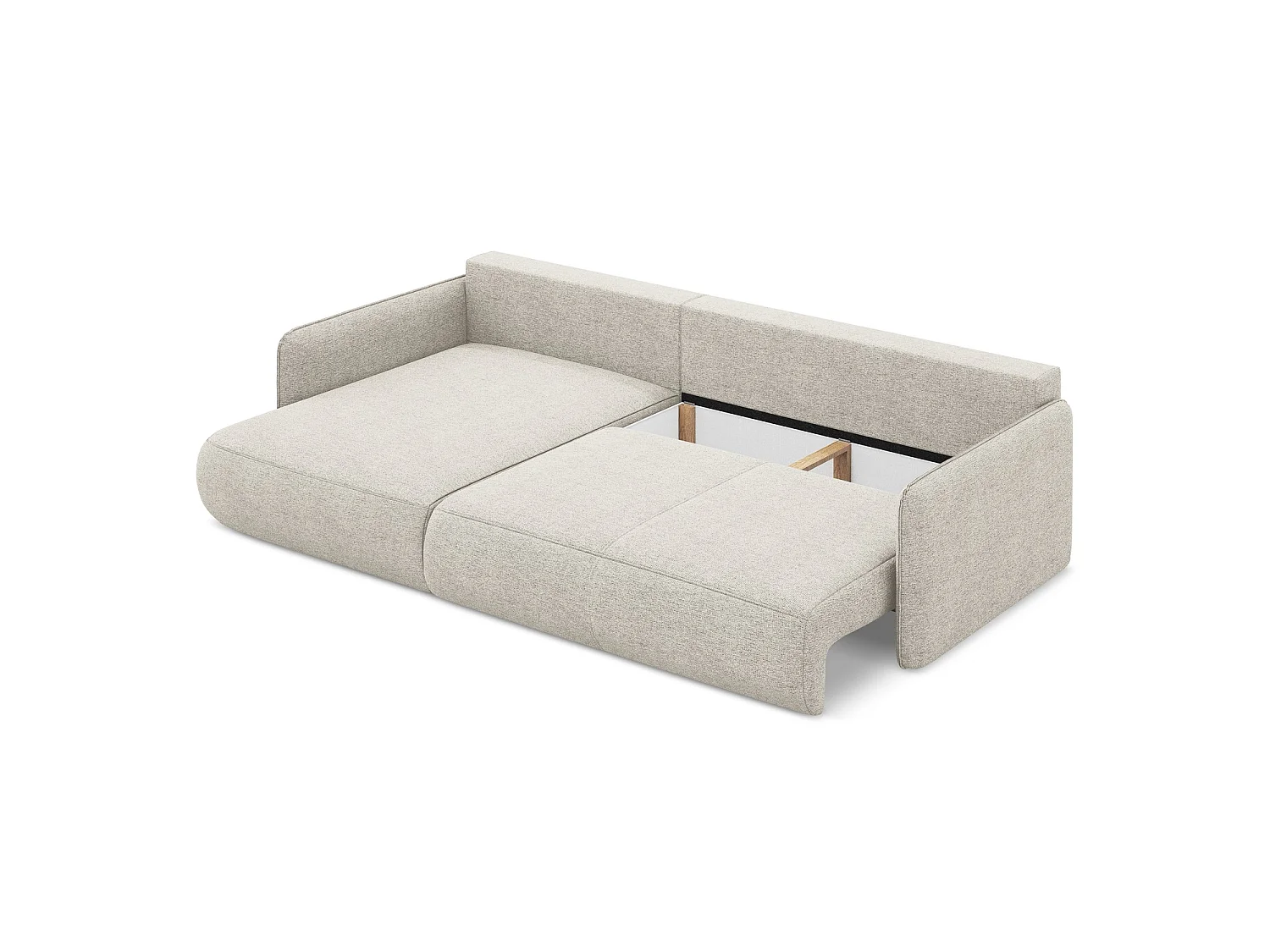 Canapé d’angle 3 places gauche convertible en tissu chenille - argent - PALERMO