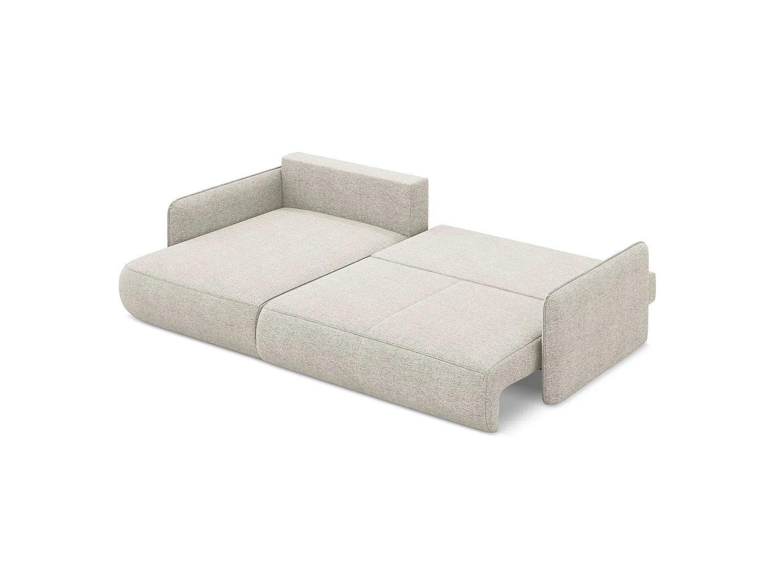 Canapé d’angle 3 places gauche convertible en tissu chenille - argent - PALERMO