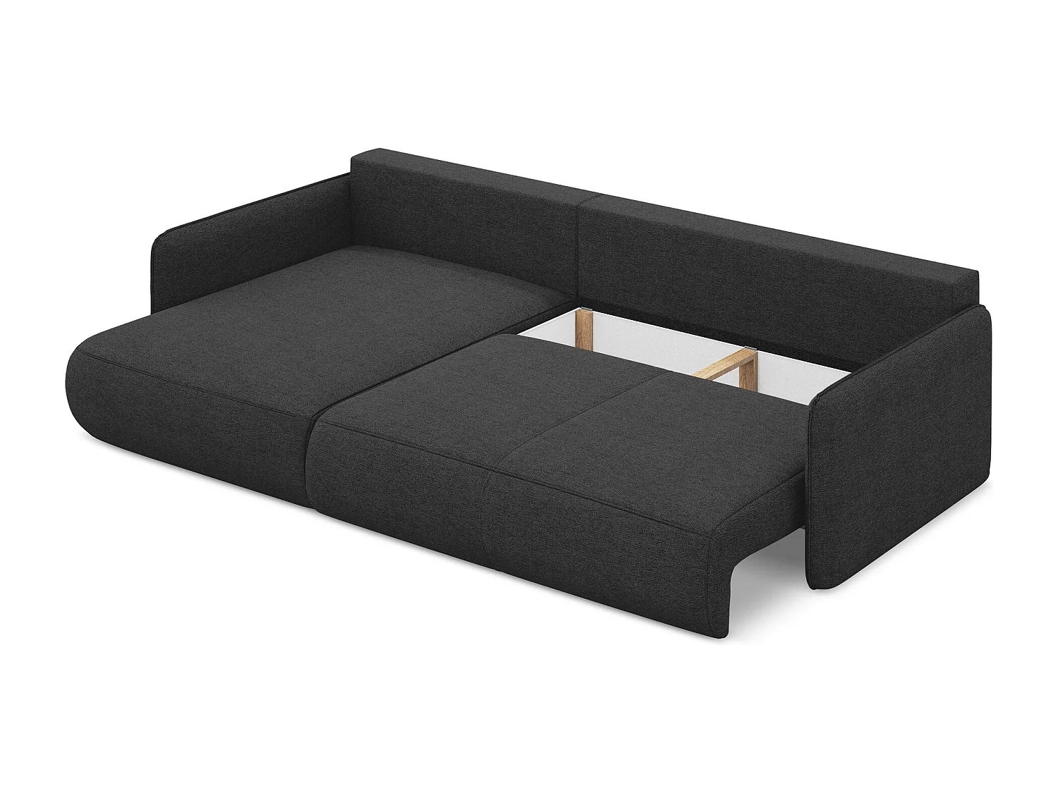 3-Sitzer Ecksofa mit Schlaffunktion - Ecke Links - Chenille - Anthrazit - NANEA