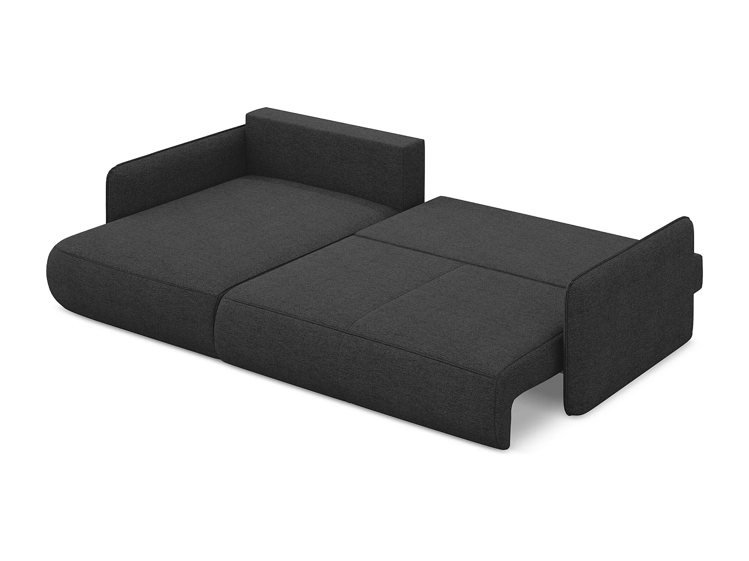 3-Sitzer Ecksofa mit Schlaffunktion - Ecke Links - Chenille - Anthrazit - NANEA