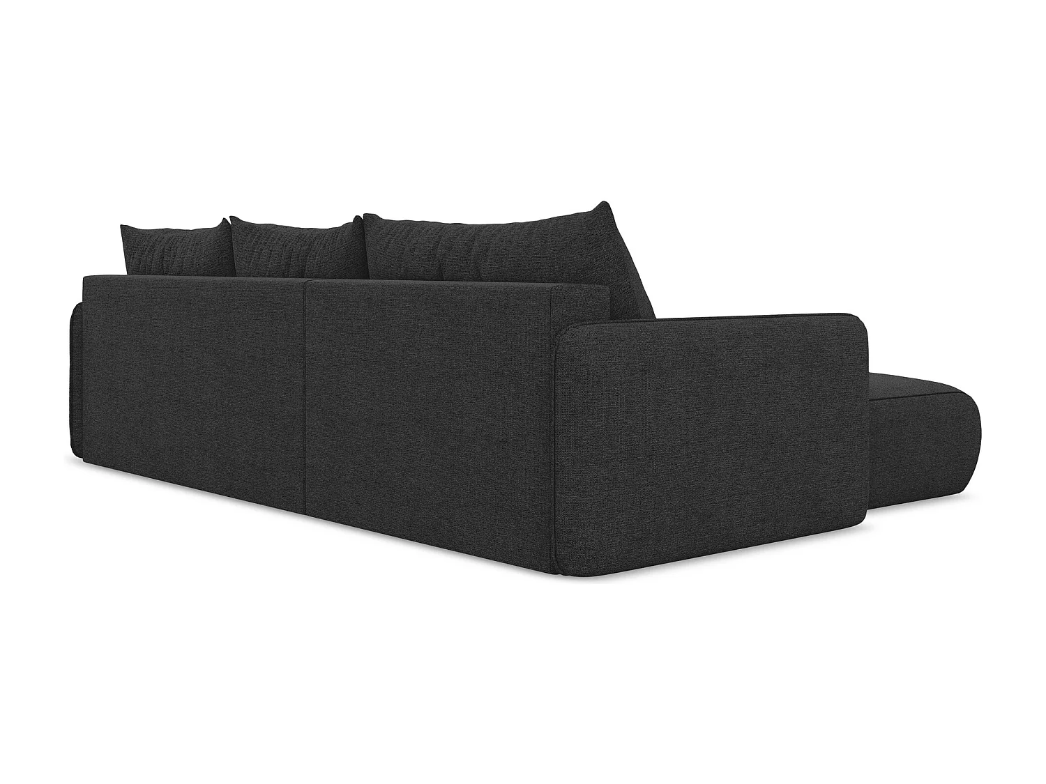 3-Sitzer Ecksofa mit Schlaffunktion - Ecke Links - Chenille - Anthrazit - NANEA