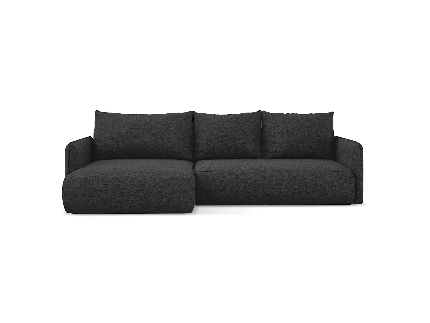 Canapé d’angle 3 places gauche convertible en tissu chenille - anthracite - PALERMO