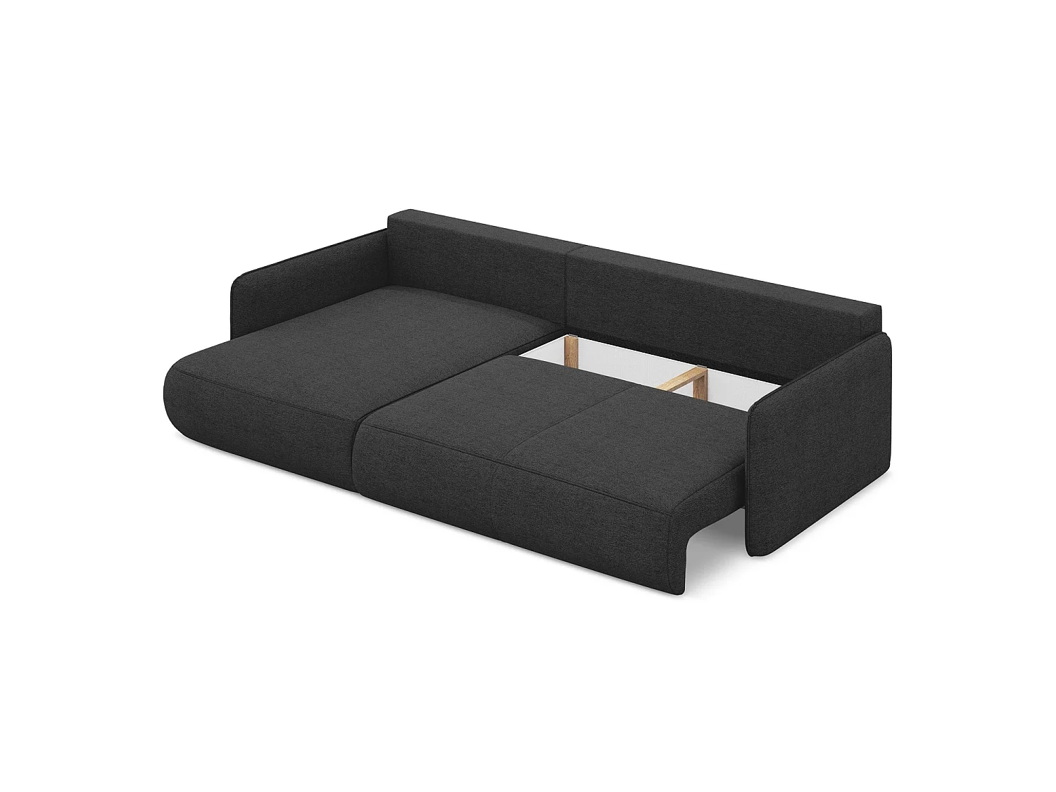 Canapé d’angle 3 places gauche convertible en tissu chenille - anthracite - PALERMO