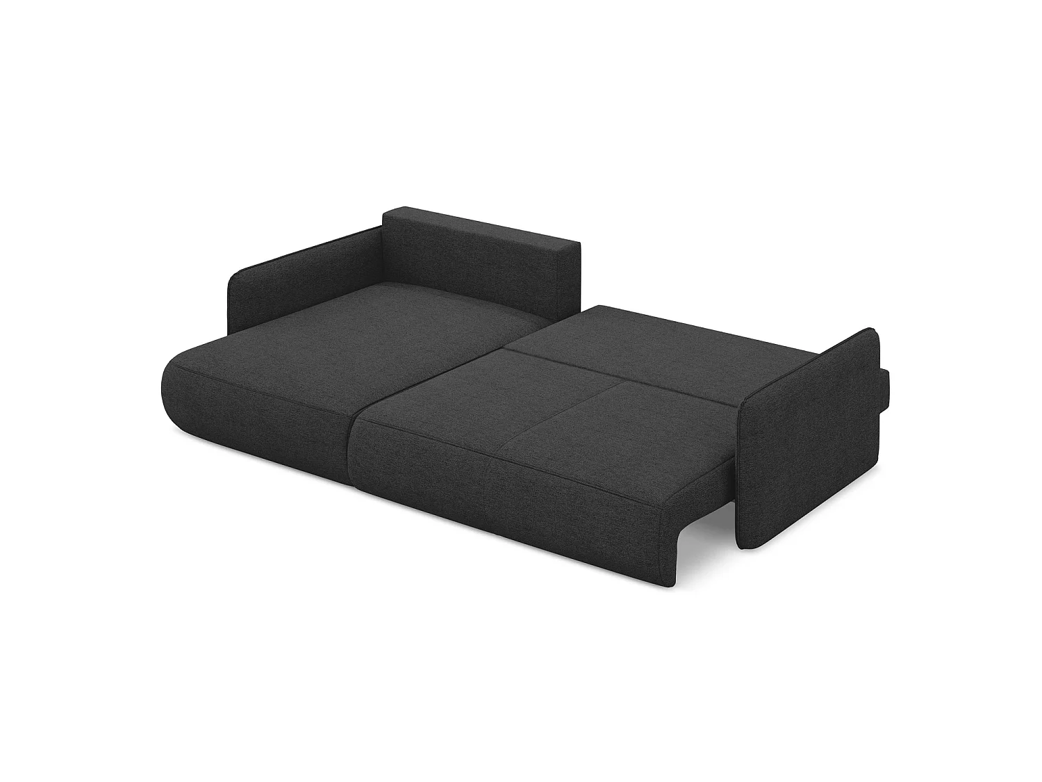 Canapé d’angle 3 places gauche convertible en tissu chenille - anthracite - PALERMO