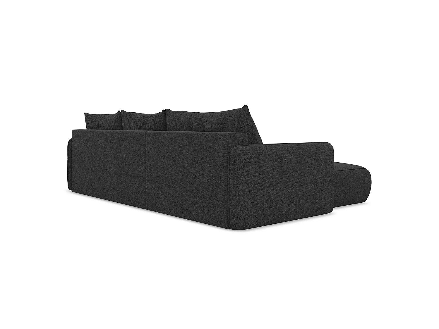 Canapé d’angle 3 places gauche convertible en tissu chenille - anthracite - PALERMO