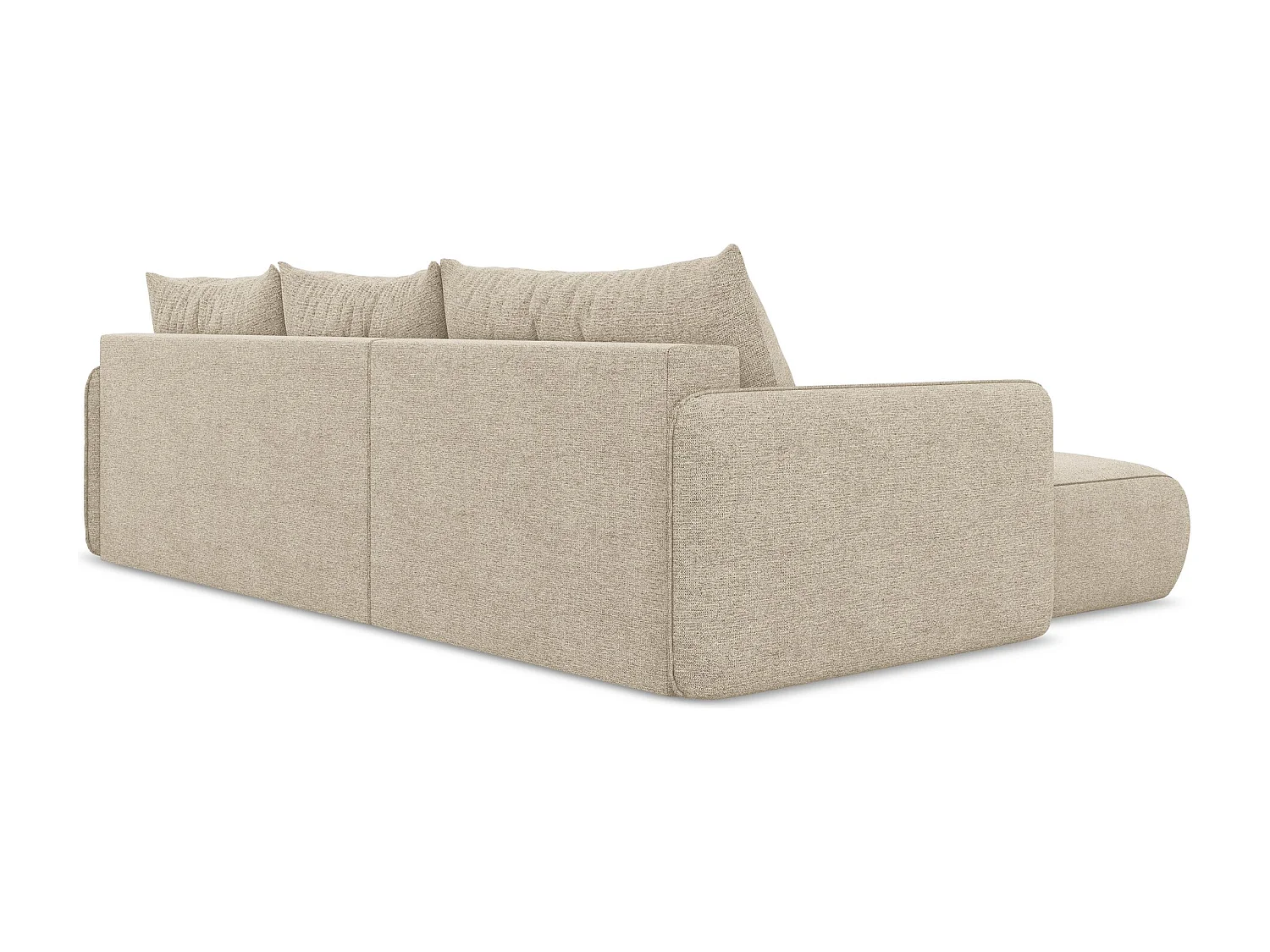 3-Sitzer Ecksofa mit Schlaffunktion - Ecke Links - Chenille - Dunkelbeige - NANEA