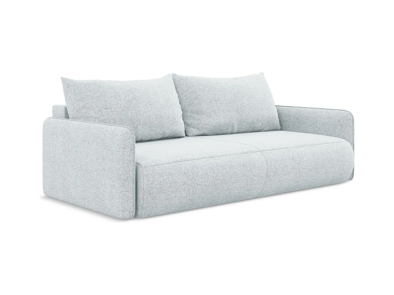 Canapé 3 places convertible en tissu chenille - bleu clair - NANEA