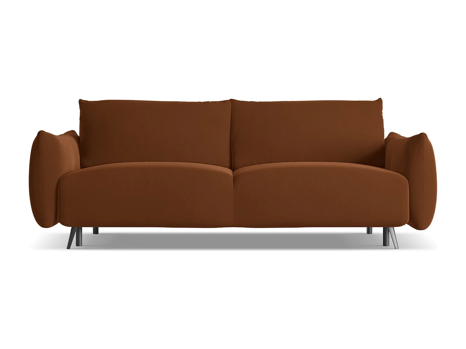 3-Sitzer Sofa mit Schlaffunktion - - Samt - Terrakotta - MALIE