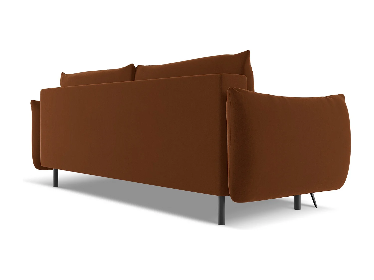 3-Sitzer Sofa mit Schlaffunktion - - Samt - Terrakotta - MALIE