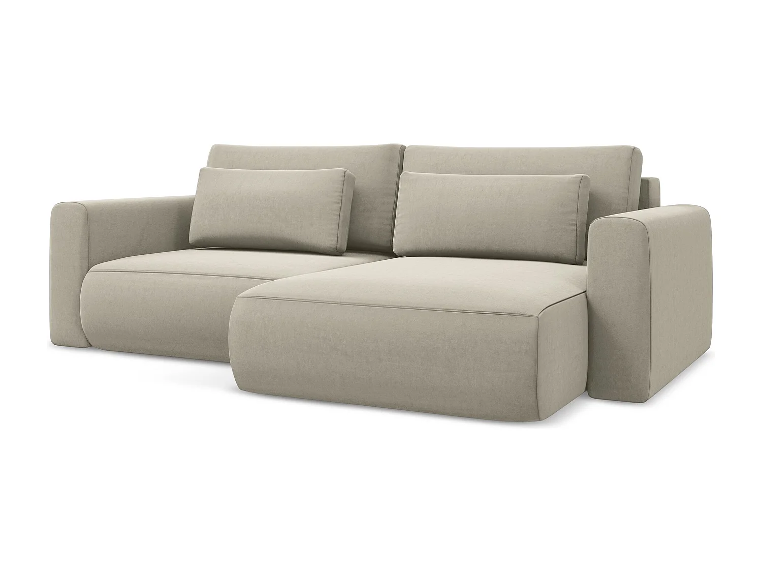 Hoekslaapbank rechts van parel velours - KAPUA